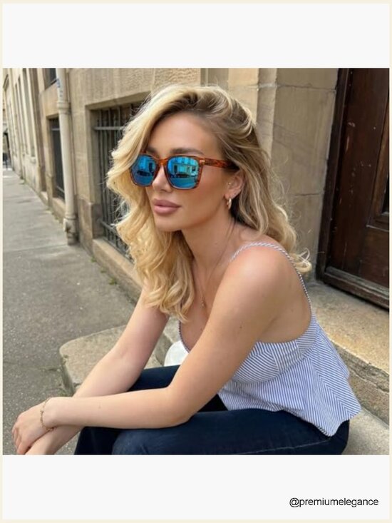 Polarized Square Sunglasses Oversized UV400 Protection Large Frame main image 4